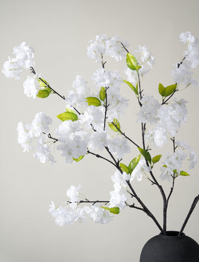 Flor de cerezo sintética alta - Blanco (3 tallos)