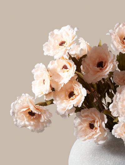 Faux Moutan Peony - Peach (8 Stems / 46 Peonies)