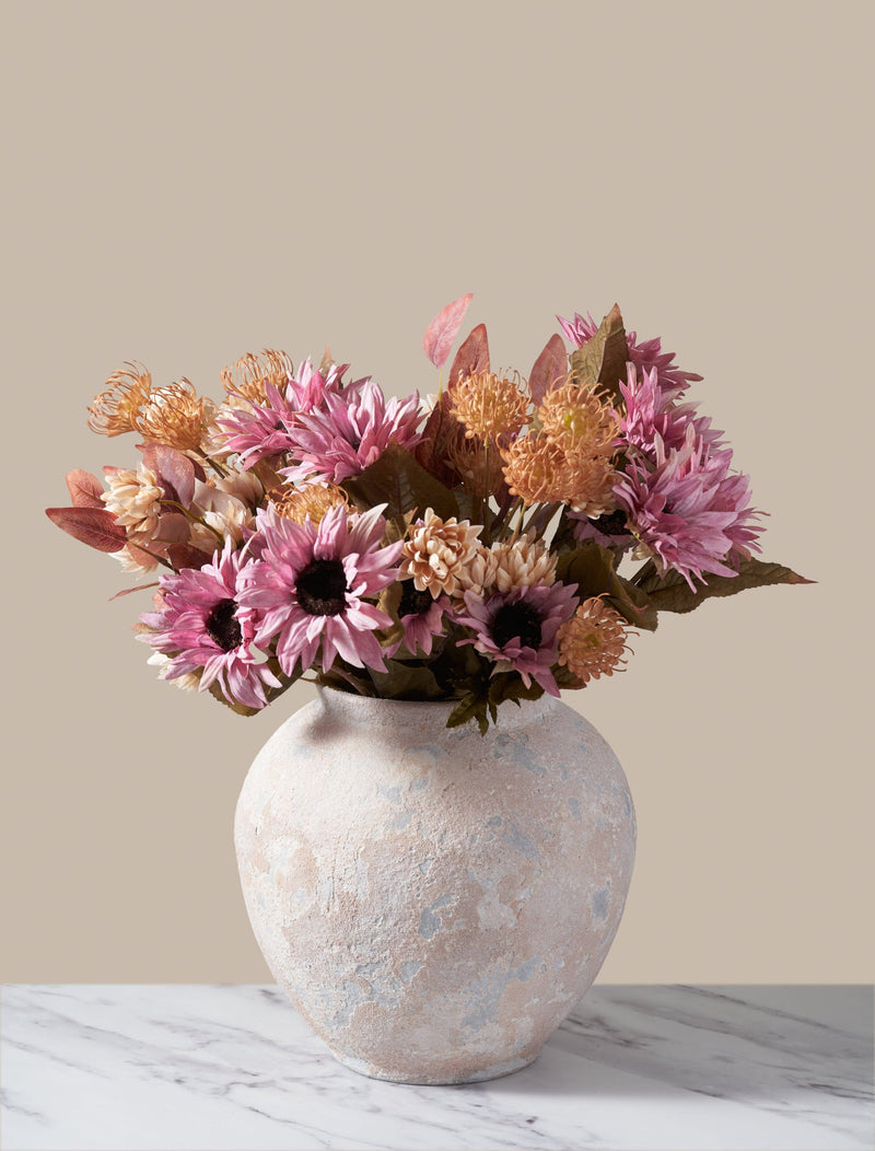 Faux Autumn Arrangement - Pink & Beige