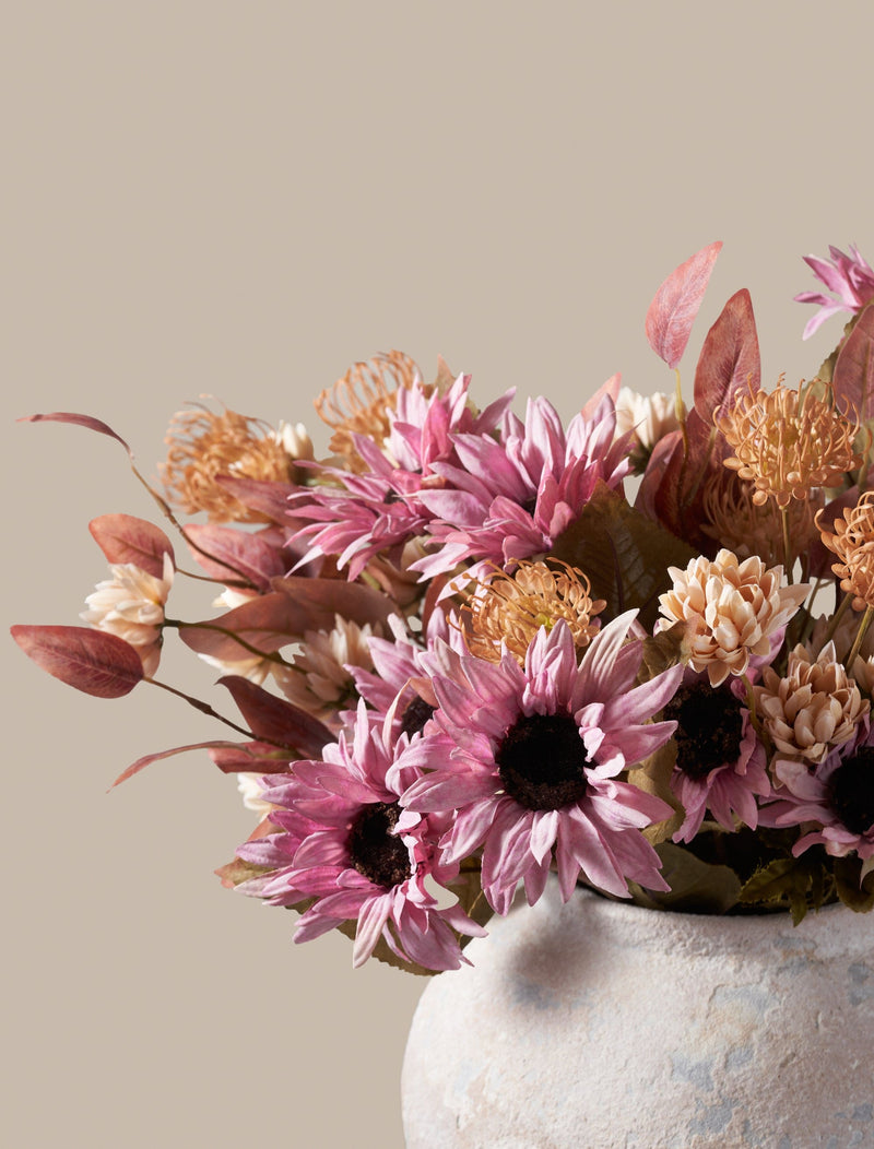 Faux Autumn Arrangement - Pink & Beige