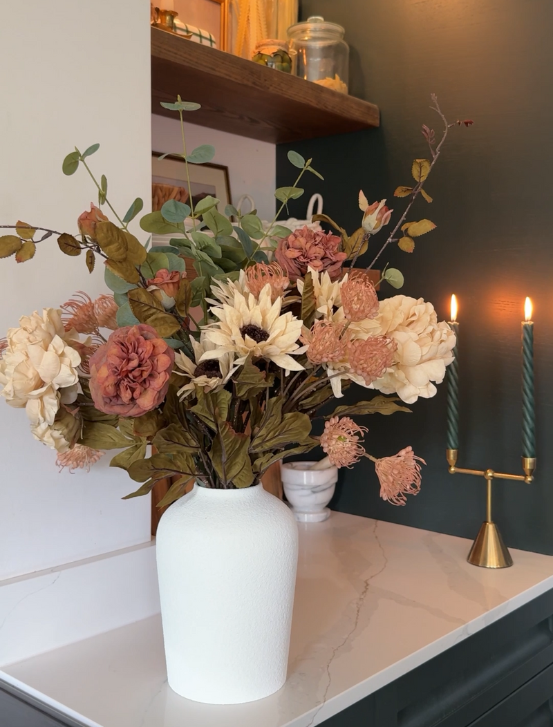 Faux Autumn Arrangement - Grün & Beige