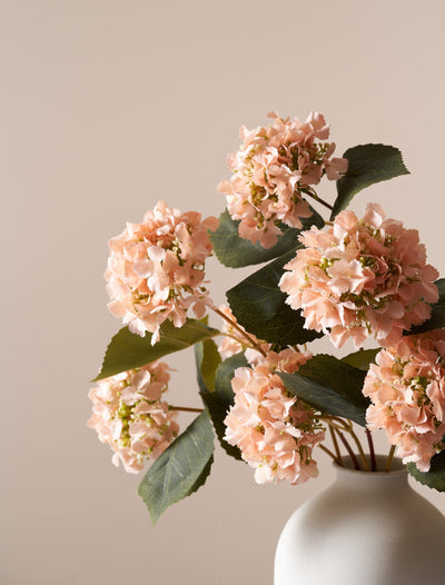 Faux mini hortensia boeket - Blush (3 stelen)