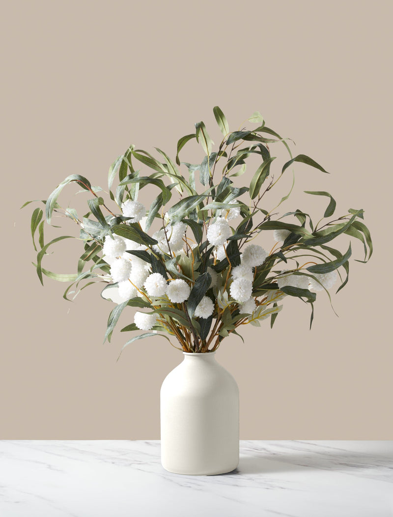 Faux Arrangement - Wilg Eucalyptus & Witte Kiku