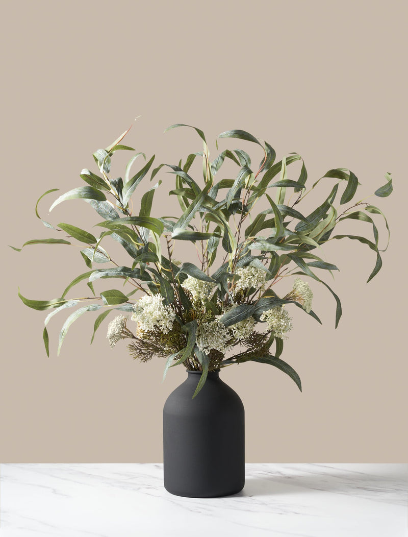 Faux Arrangement - Wilg Eucalyptus & Witte bes