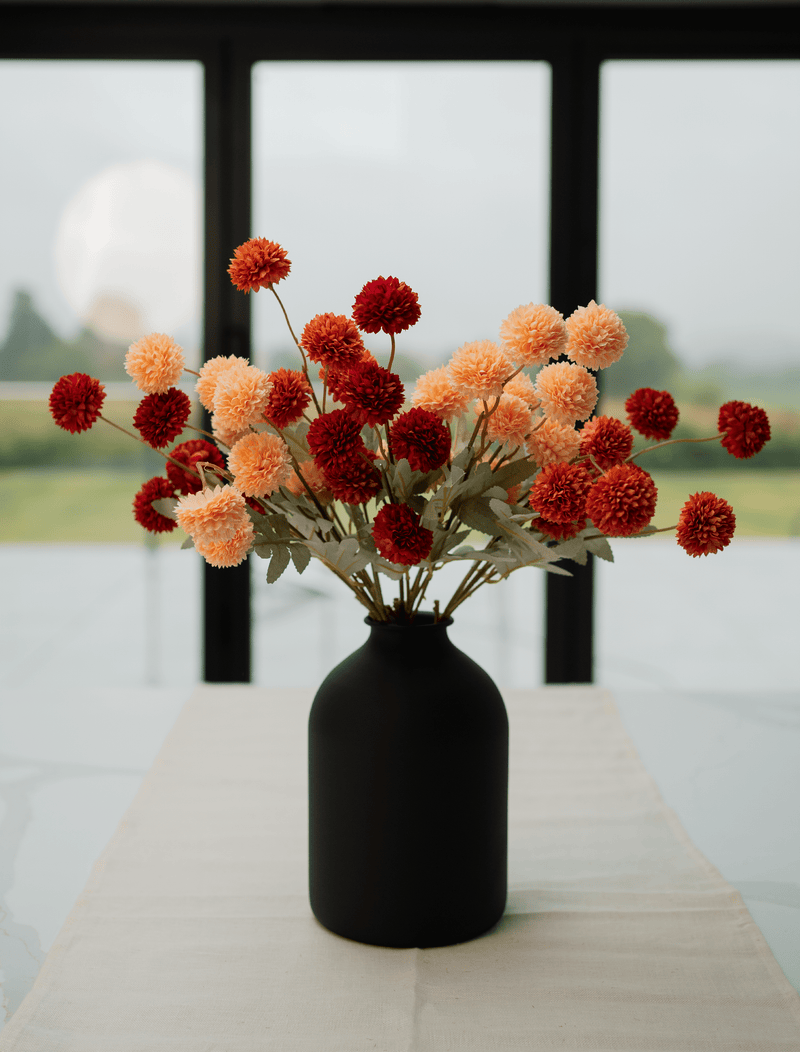 Faux Kiku bloem - Assorti boeket (10 stelen / 50 knoppen)