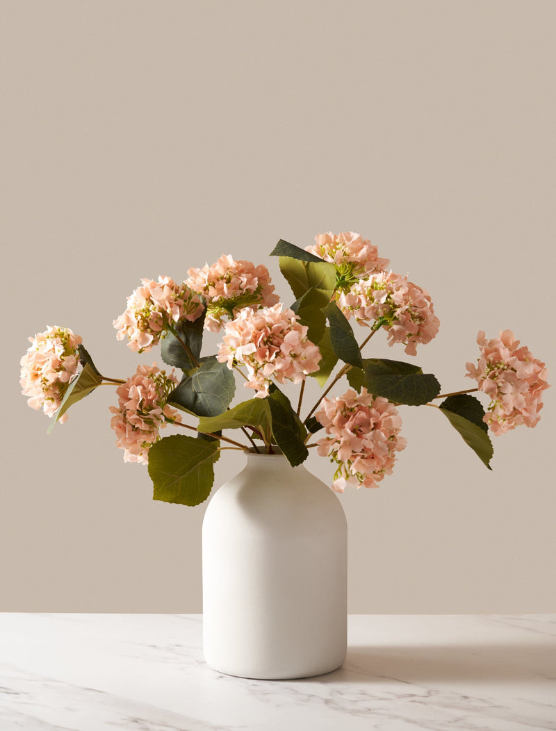 Faux mini hortensia boeket - Blush (3 stelen)