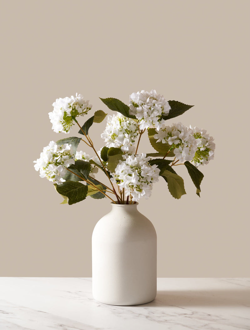 Faux mini hortensia boeket - Wit (3 stelen)