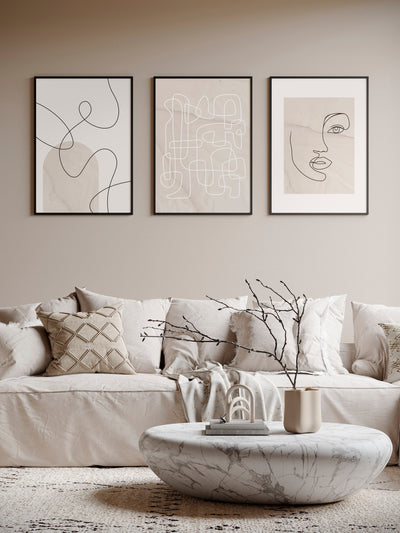 3 Prints Gallery Wall - 'Line Art Inspired