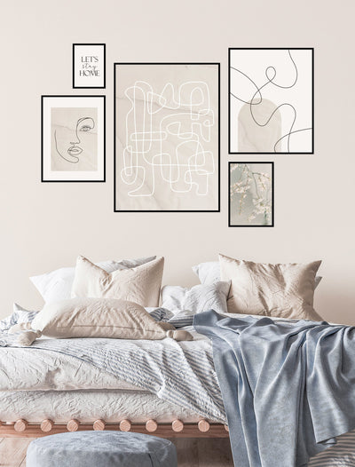 5 Prints Gallery Wall - 'Line Art Inspired